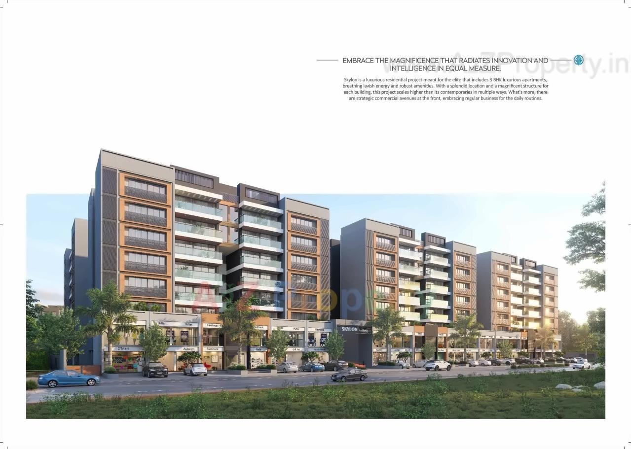 3D Elevation of real estate project Skylon located at Gota, Ahmedabad, Gujarat