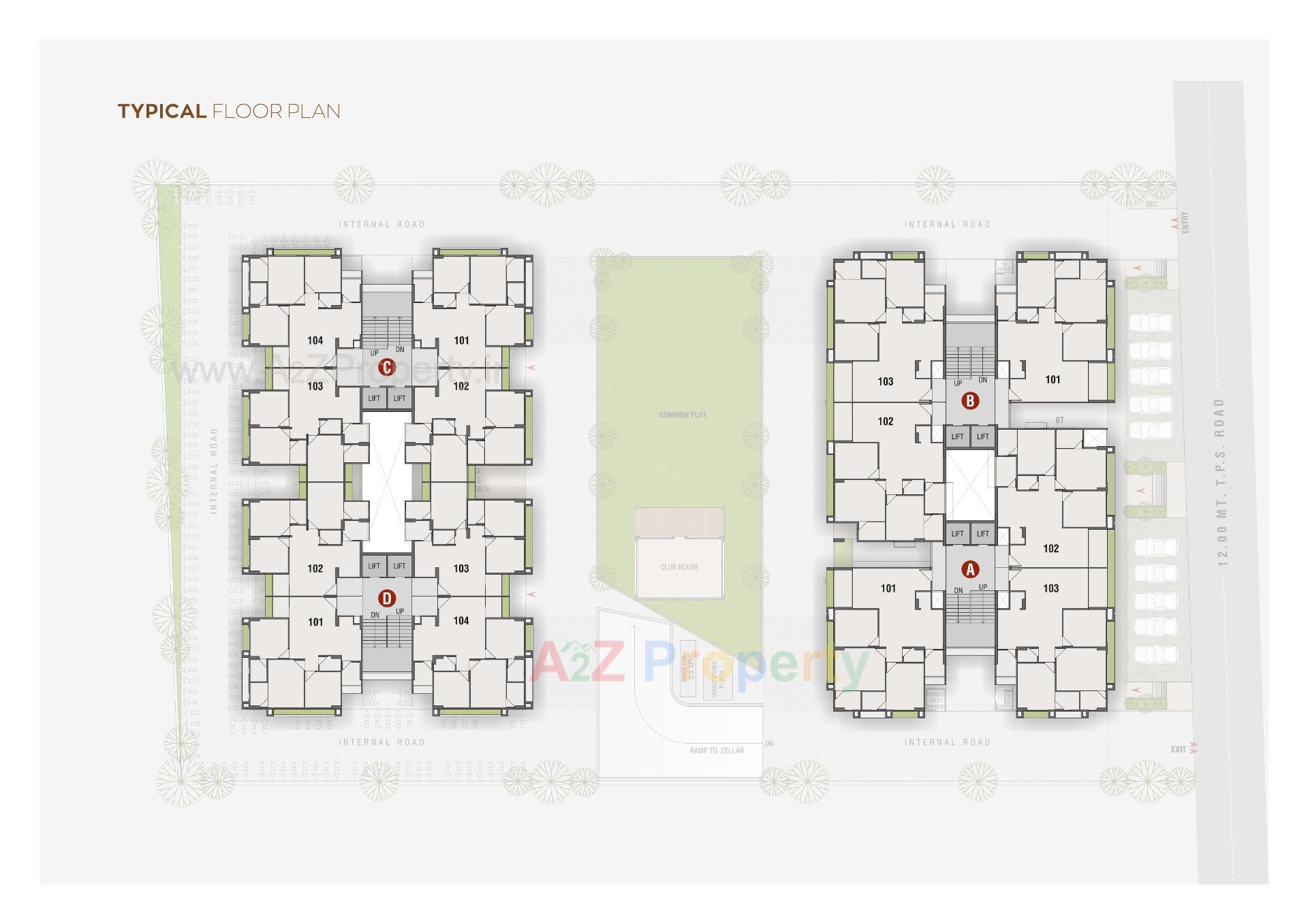 Layout of real estate project Skyvue 1 located at Vejalpur, Ahmedabad, Gujarat