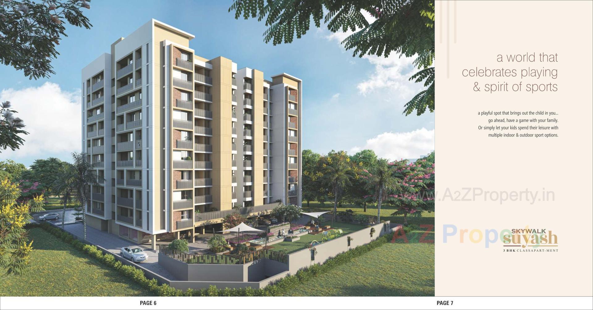 3D Elevation of real estate project Skywalk Suyash located at Chenpur, Ahmedabad, Gujarat