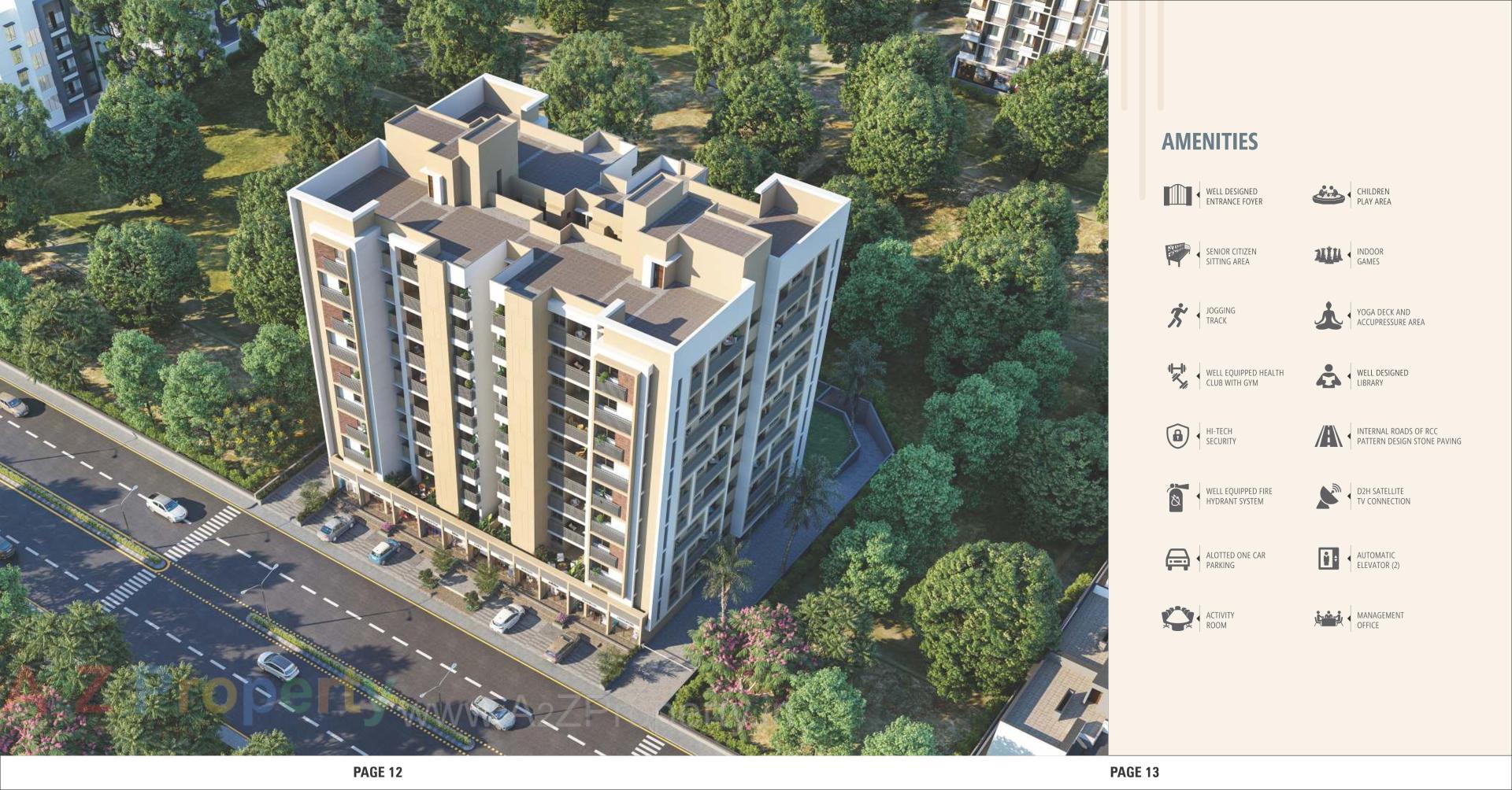 3D Elevation of real estate project Skywalk Suyash located at Chenpur, Ahmedabad, Gujarat