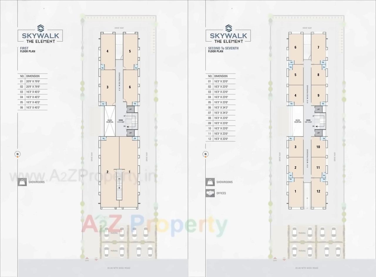 Layout of real estate project Skywalk The Element located at Ahmedabad, Ahmedabad, Gujarat