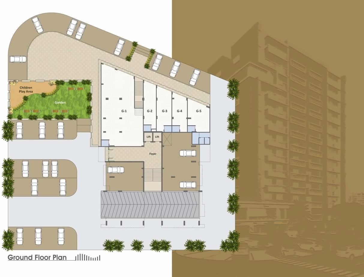 Layout of real estate project Skywalk located at Sola, Ahmedabad, Gujarat