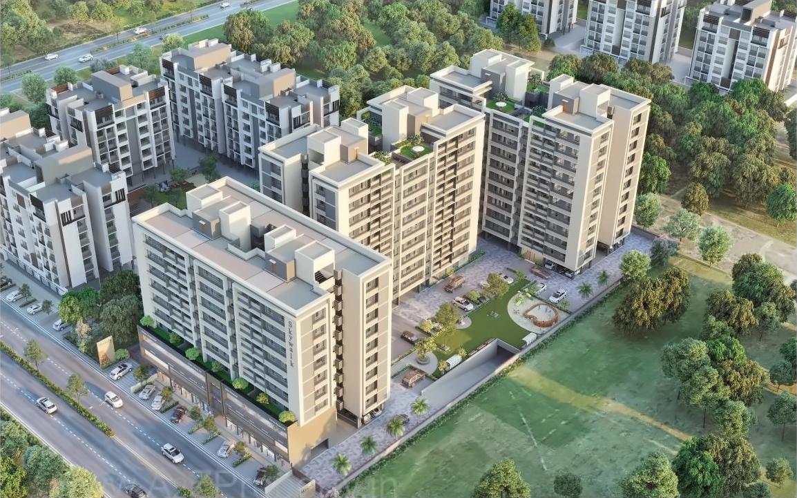 3D Elevation of real estate project Skywalk located at Zundal, Ahmedabad, Gujarat
