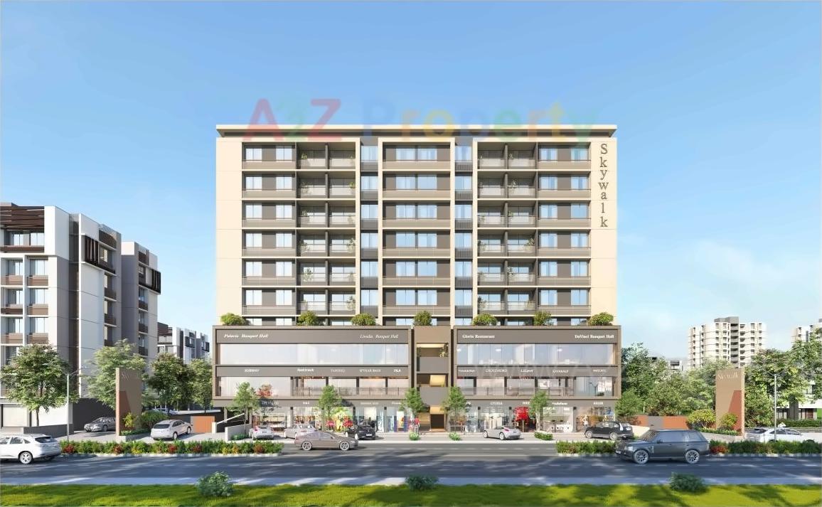 3D Elevation of real estate project Skywalk located at Zundal, Ahmedabad, Gujarat