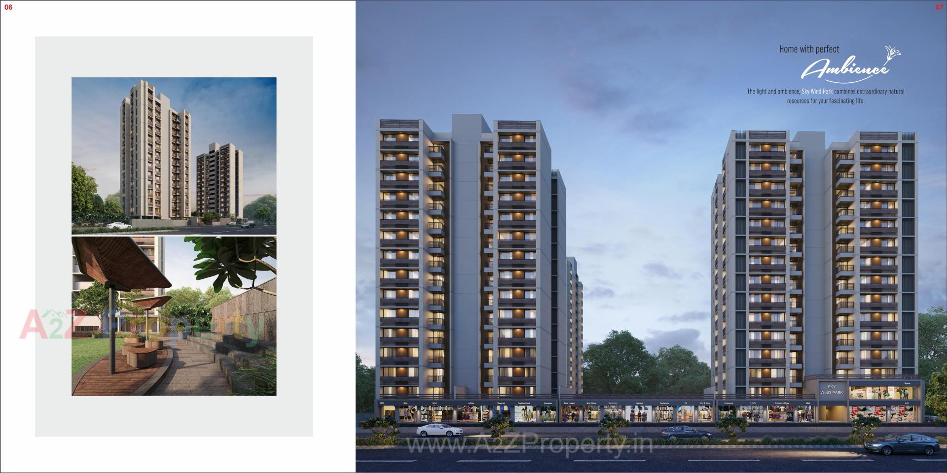 3D Elevation of real estate project Skywind Park located at Vadaj, Ahmedabad, Gujarat