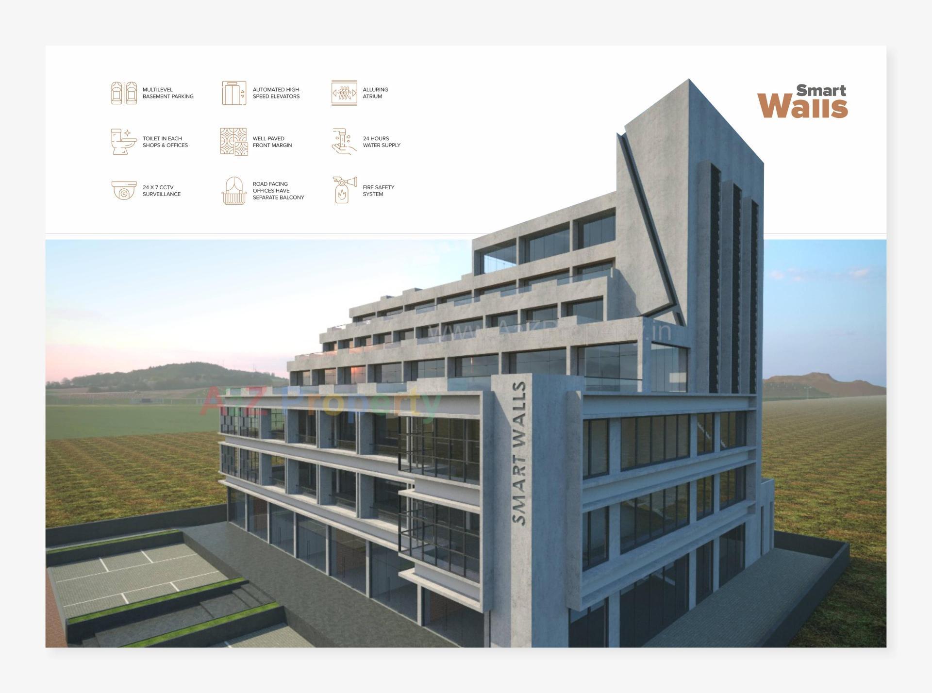 3D Elevation of real estate project Smart Walls located at Sola, Ahmedabad, Gujarat