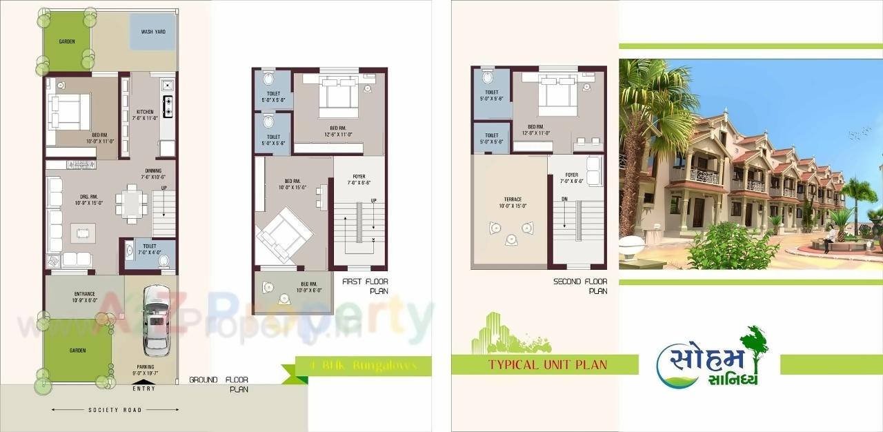 Layout of real estate project Soham Sanidhya Bunglows located at Ramol, Ahmedabad, Gujarat