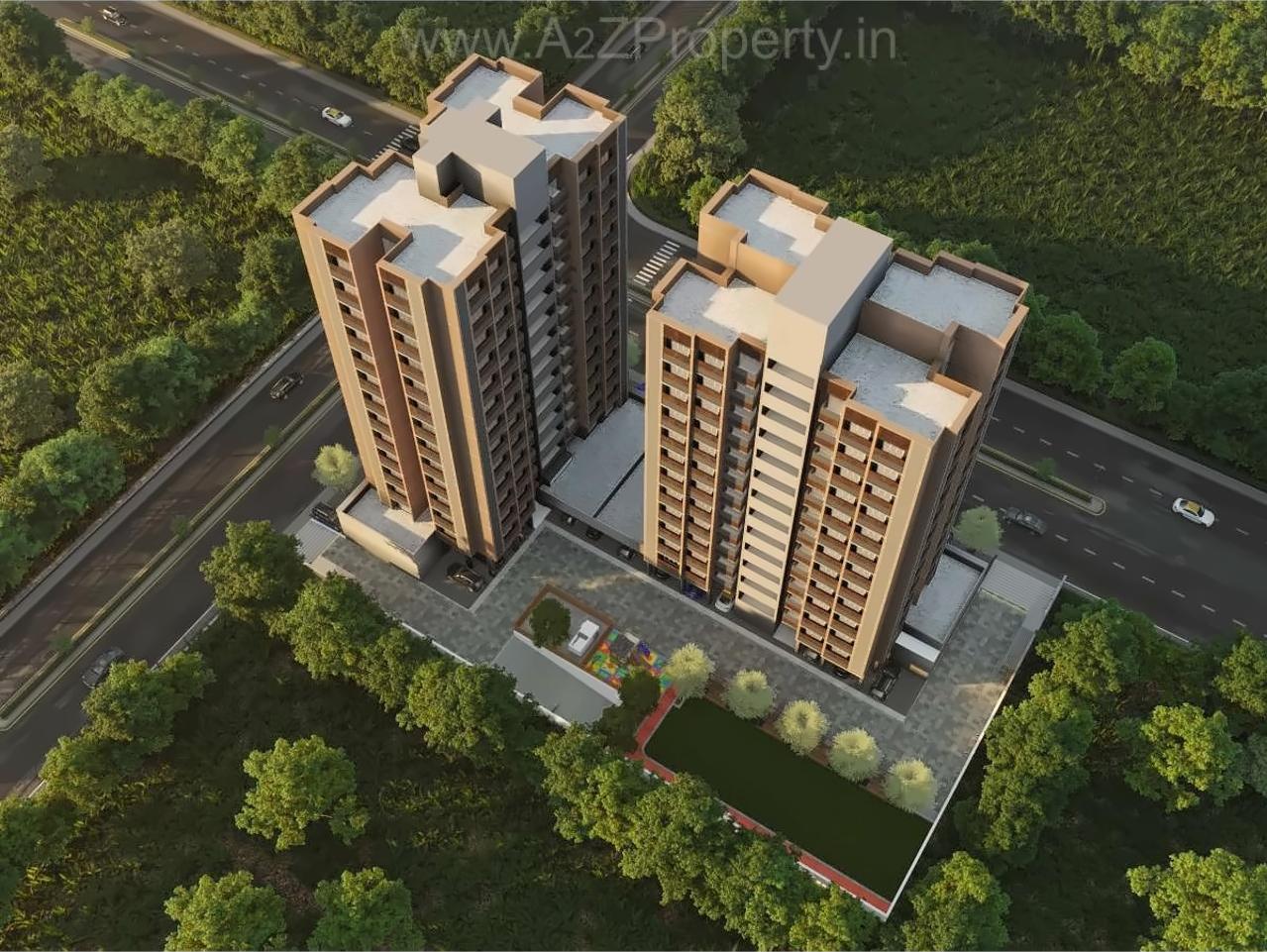 3D Elevation of real estate project Solis One located at Ghuma, Ahmedabad, Gujarat
