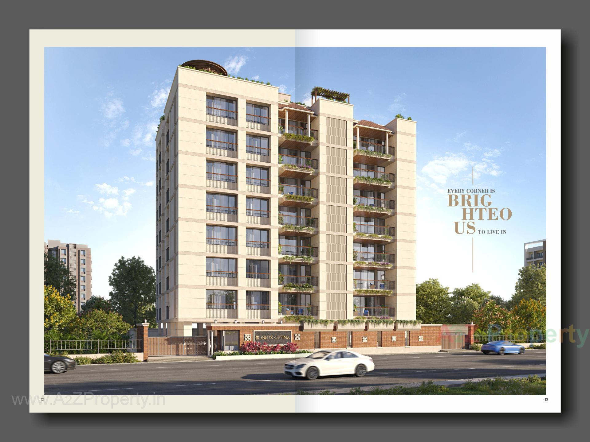 3D Elevation of real estate project Solis Optima located at Memnagar, Ahmedabad, Gujarat