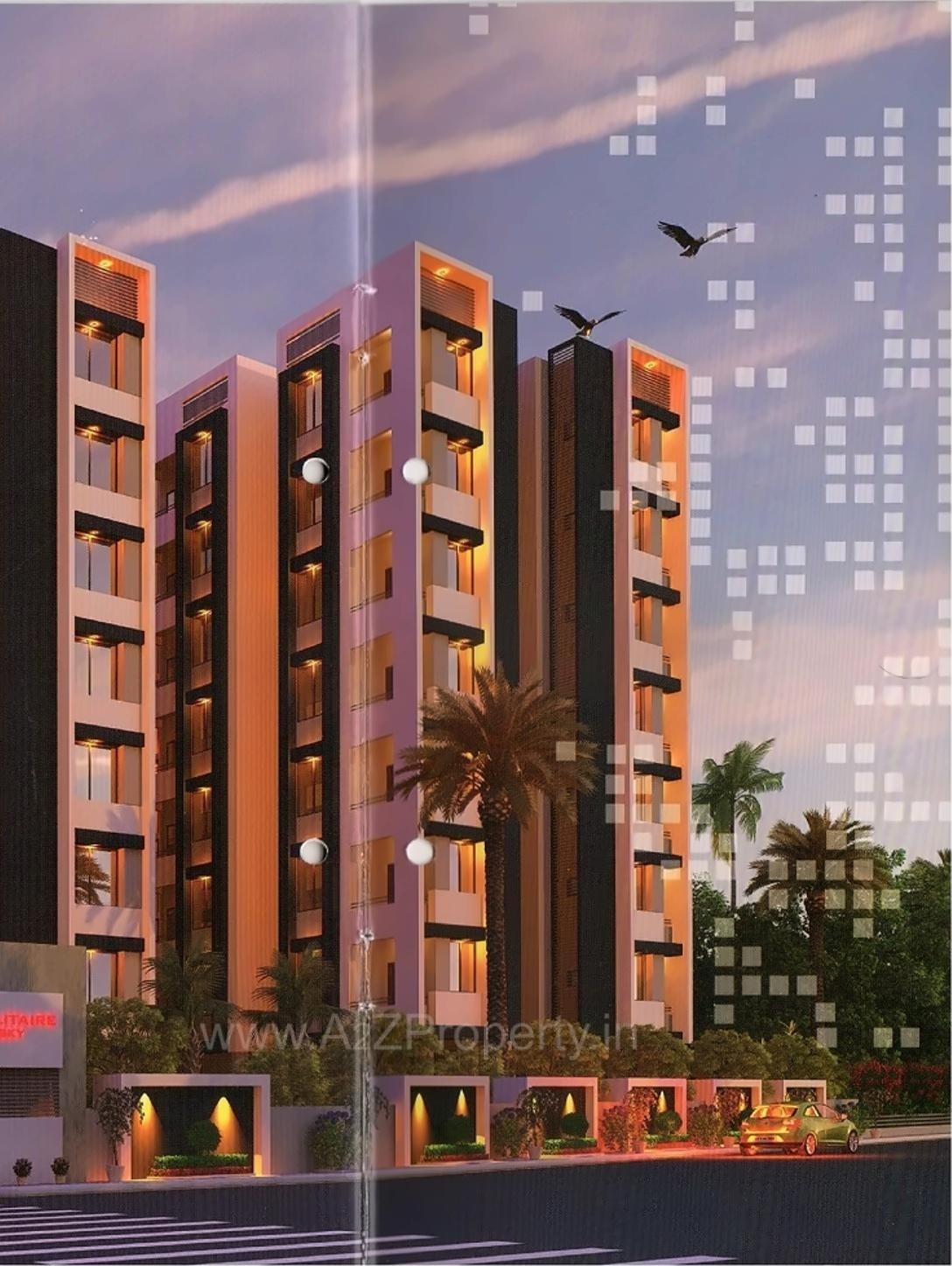 3D Elevation of real estate project Solitair Sky located at Odhav, Ahmedabad, Gujarat