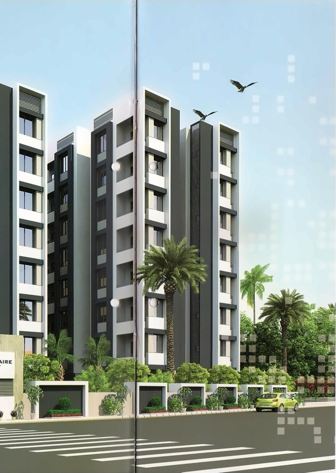3D Elevation of real estate project Solitair Sky located at Odhav, Ahmedabad, Gujarat