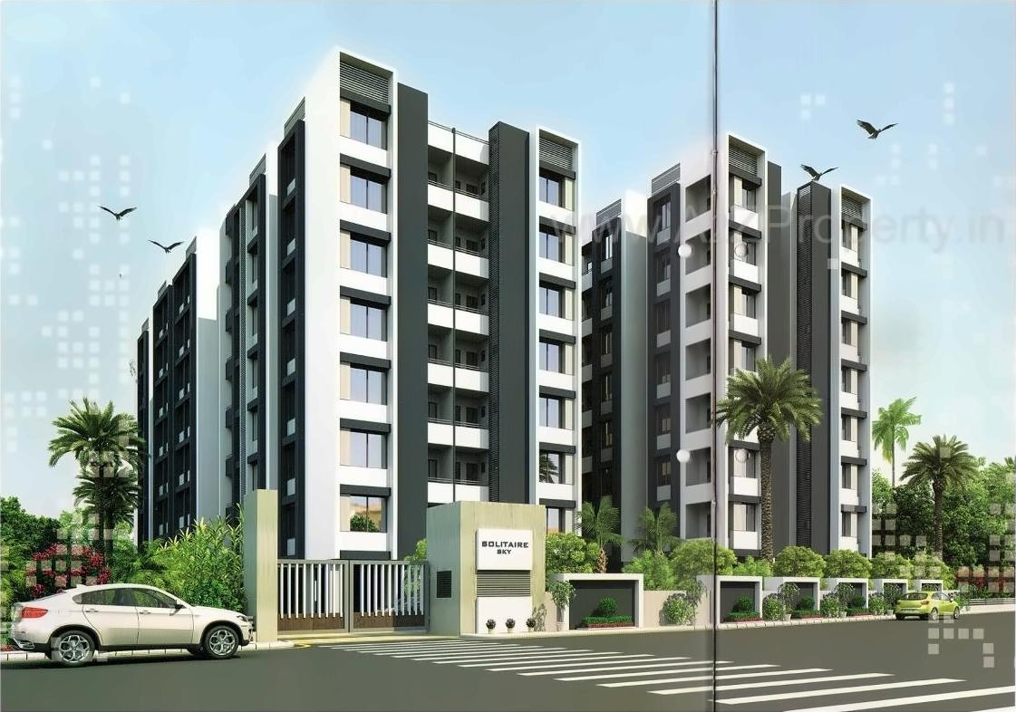 3D Elevation of real estate project Solitair Sky located at Odhav, Ahmedabad, Gujarat