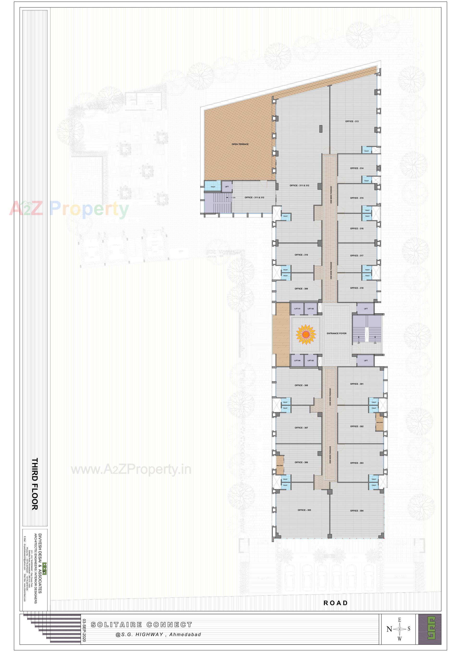 Layout of real estate project Solitaire Connect located at Makarba, Ahmedabad, Gujarat