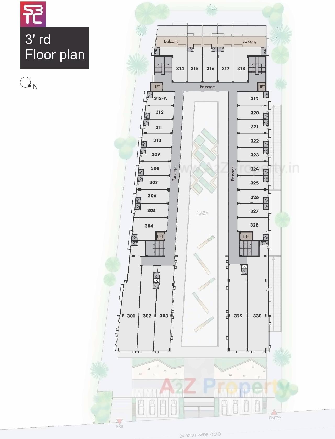 Layout of real estate project South Bopal Trade Centre located at Ahmedabad, Ahmedabad, Gujarat