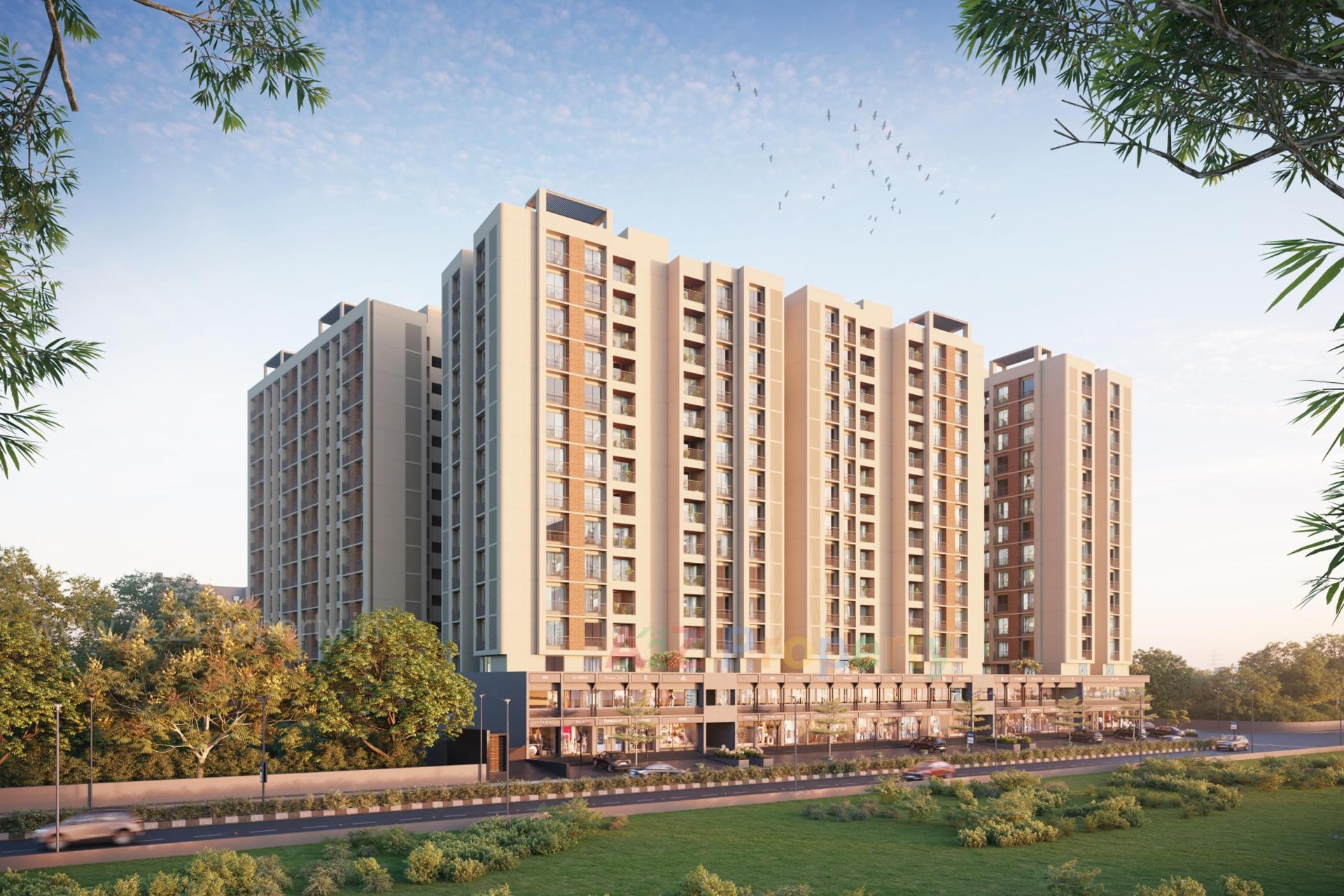 3D Elevation of real estate project Sp Nirvana located at Ghuma, Ahmedabad, Gujarat