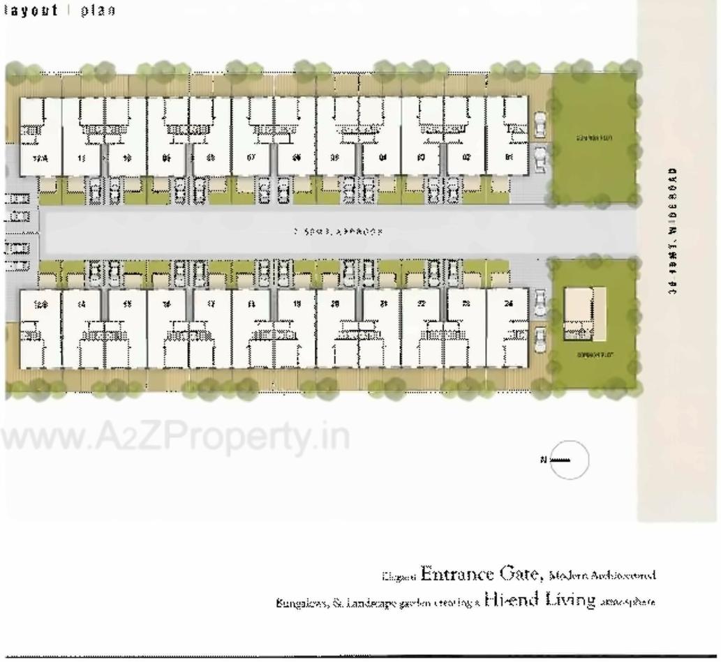 Layout of real estate project Spandan Bunglows located at Hanspura, Ahmedabad, Gujarat