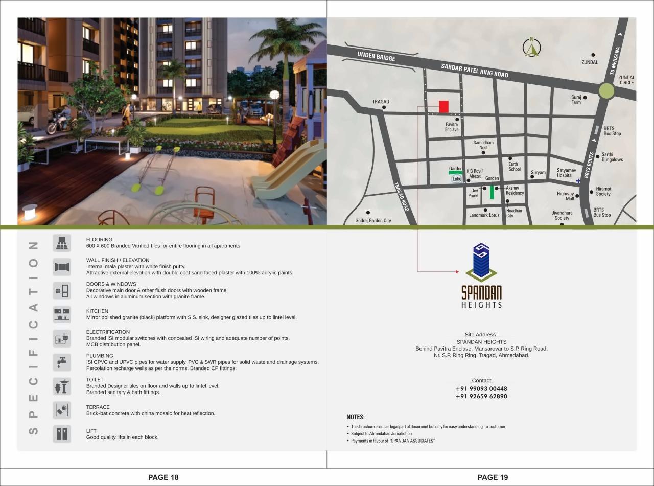  of real estate project Spandan Heights located at Tragad, Ahmedabad, Gujarat