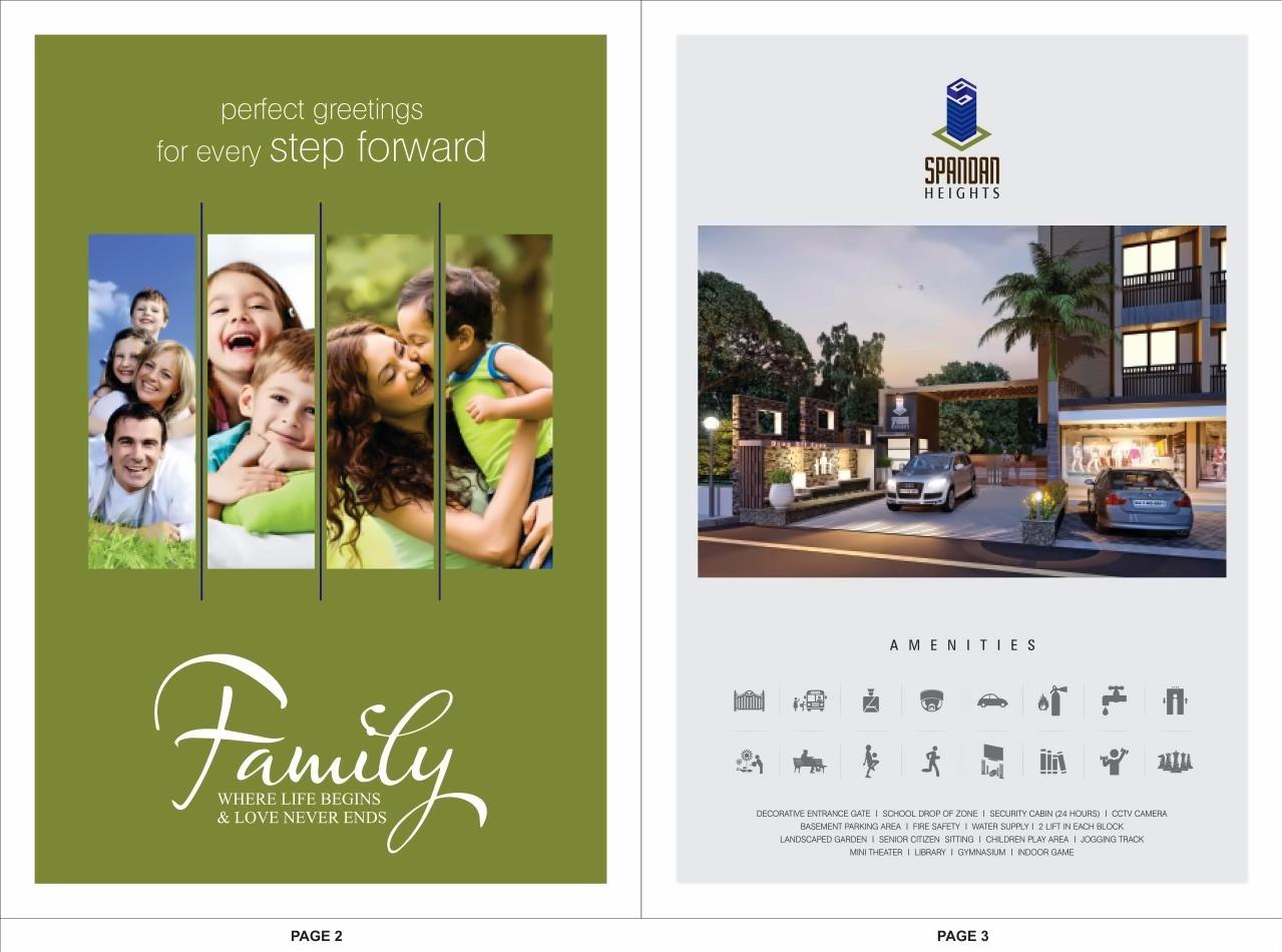 3D Elevation of real estate project Spandan Heights located at Tragad, Ahmedabad, Gujarat