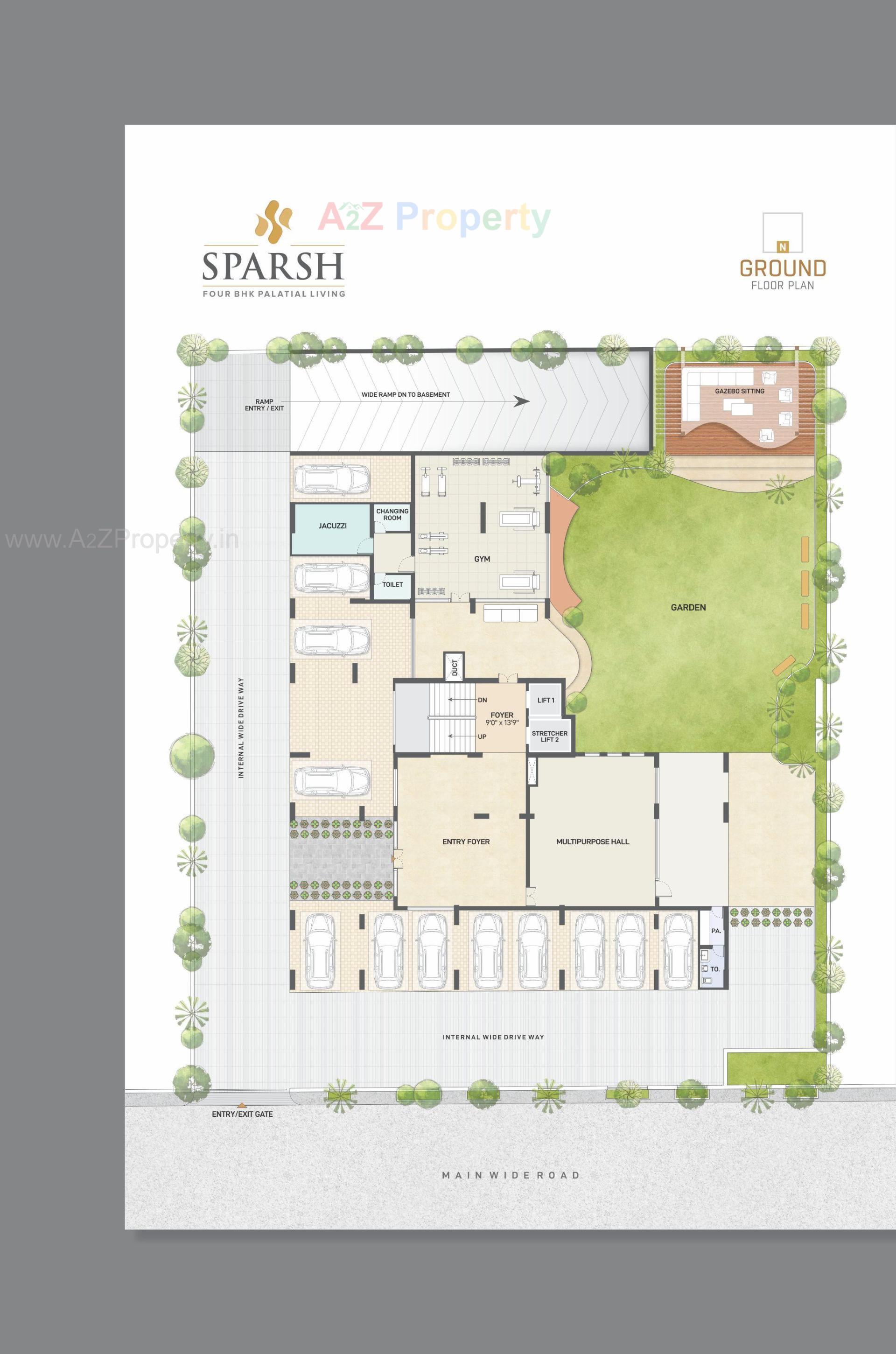 Layout of real estate project Sparsh Residency located at Bhadaj, Ahmedabad, Gujarat