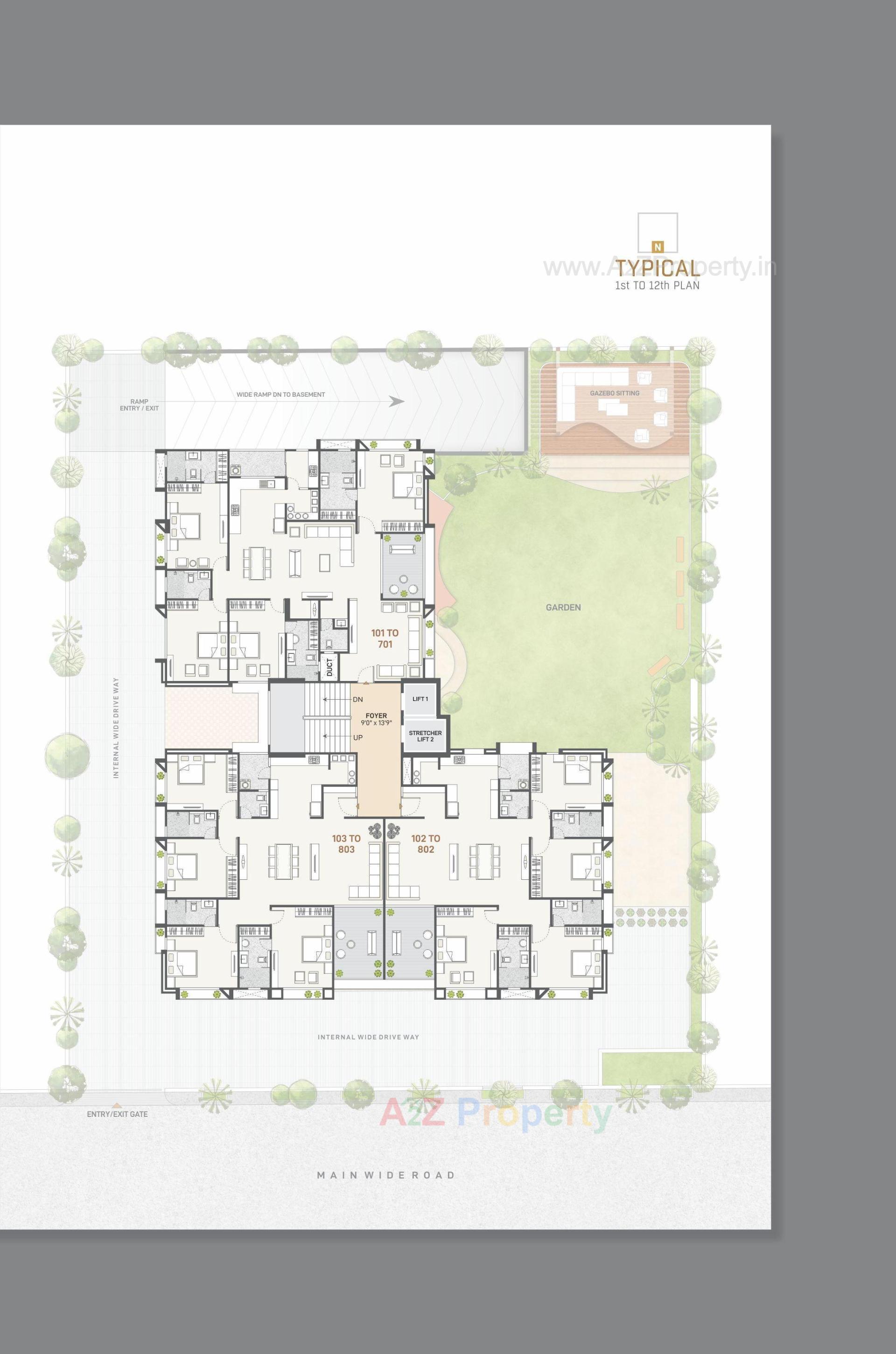Layout of real estate project Sparsh Residency located at Bhadaj, Ahmedabad, Gujarat