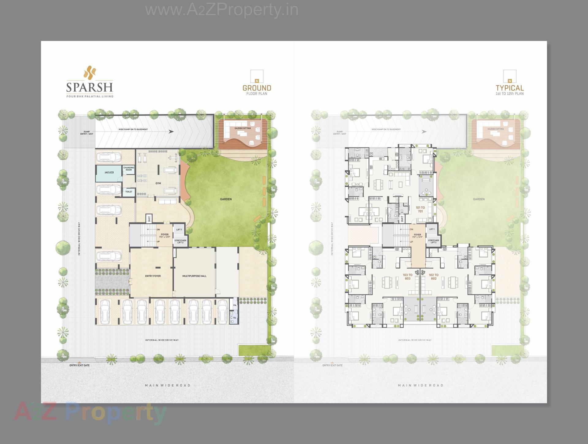Layout of real estate project Sparsh Residency located at Bhadaj, Ahmedabad, Gujarat