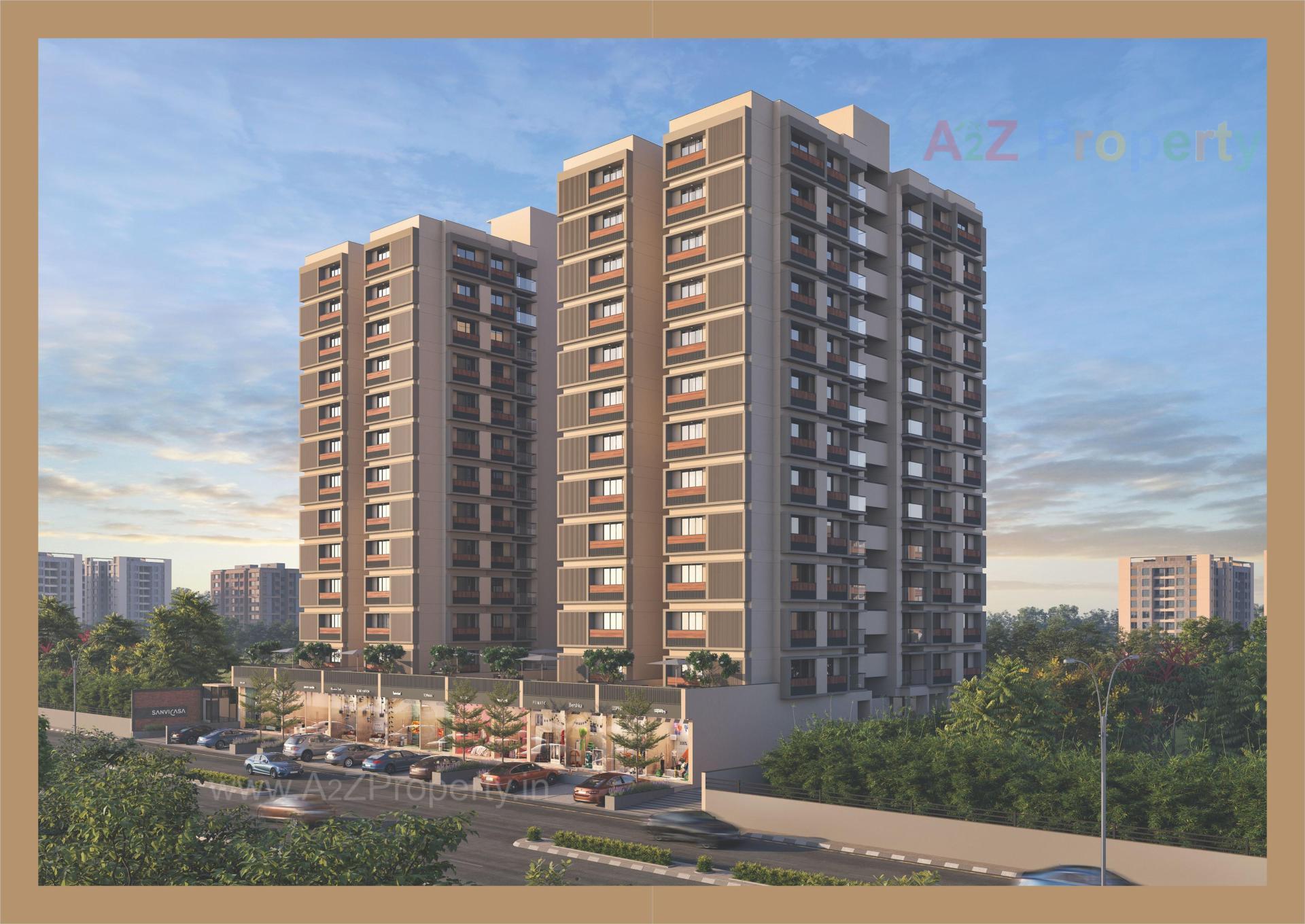 3D Elevation of real estate project Sparsh located at Ghuma, Ahmedabad, Gujarat