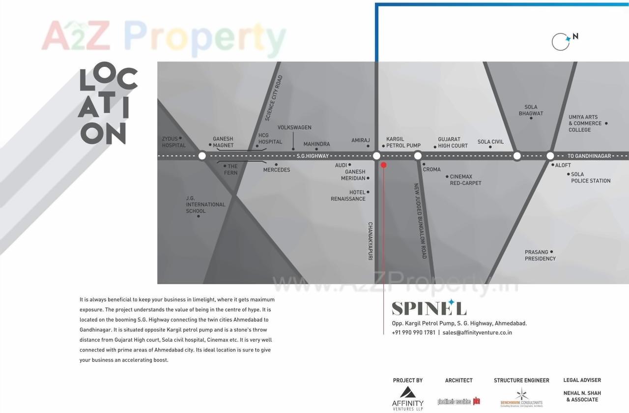 Layout of real estate project Spinel located at Sola, Ahmedabad, Gujarat