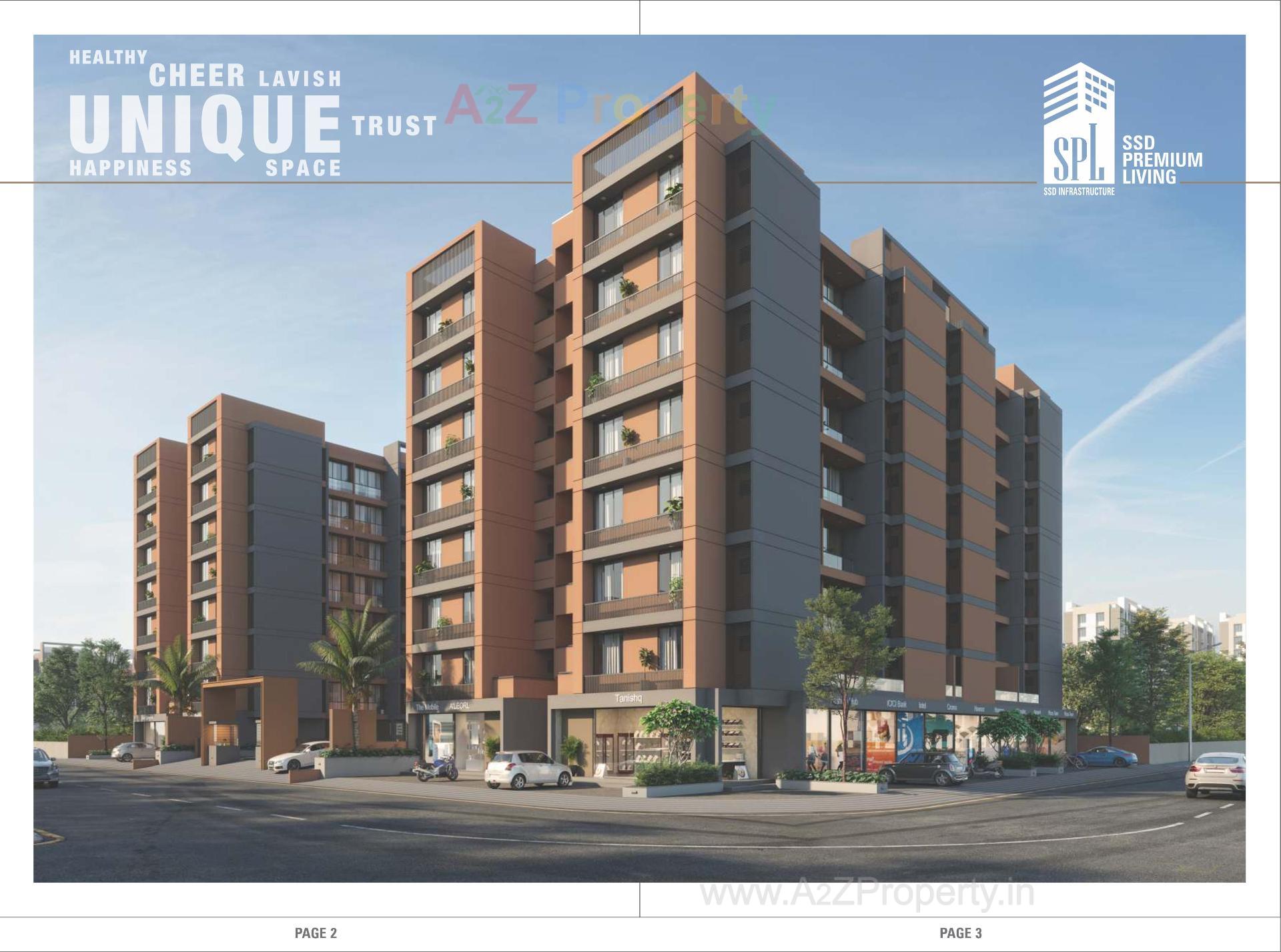 3D Elevation of real estate project Ssd Premium Living located at Nana-chiloda, Ahmedabad, Gujarat