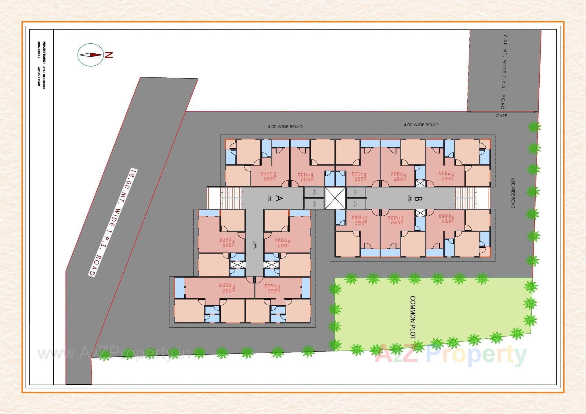 Layout of real estate project Star Residency located at Narol, Ahmedabad, Gujarat
