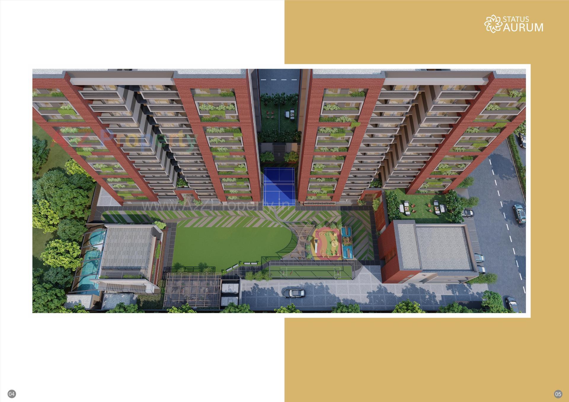 3D Elevation of real estate project Status Aurum located at Gota, Ahmedabad, Gujarat