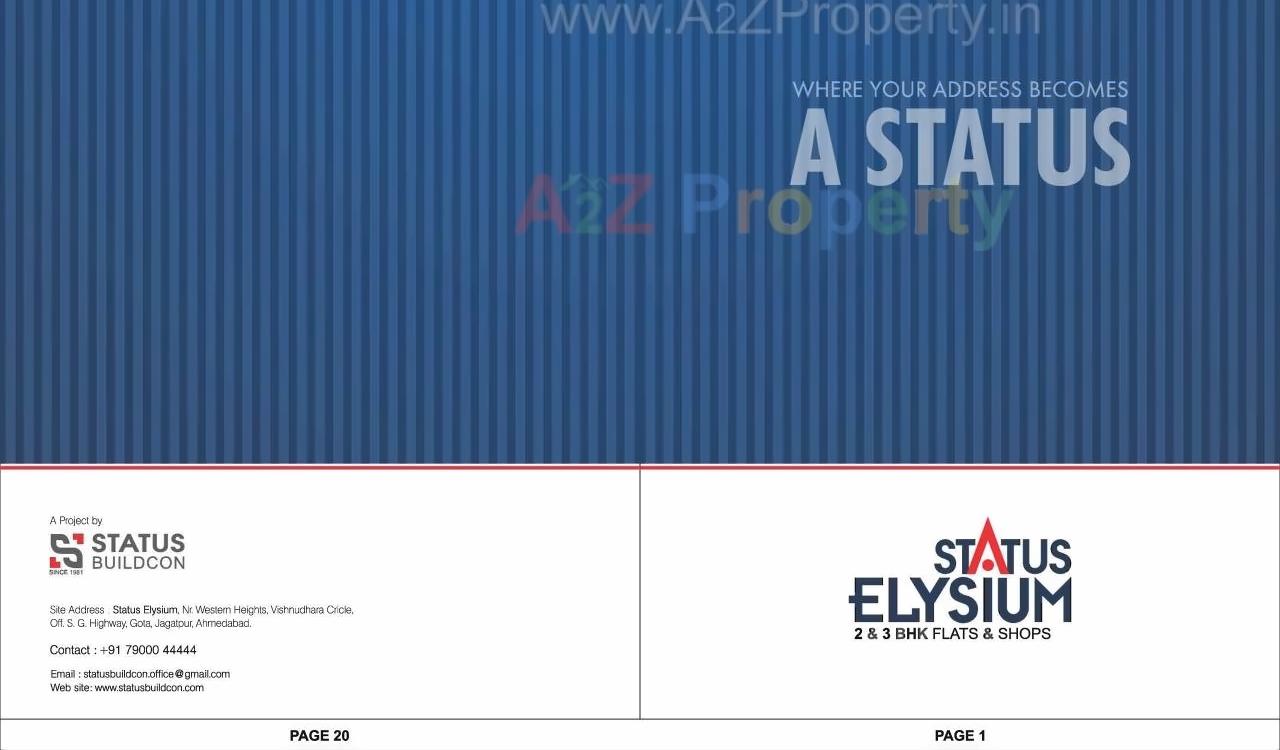  of real estate project Status Elysium located at Jagatpur, Ahmedabad, Gujarat