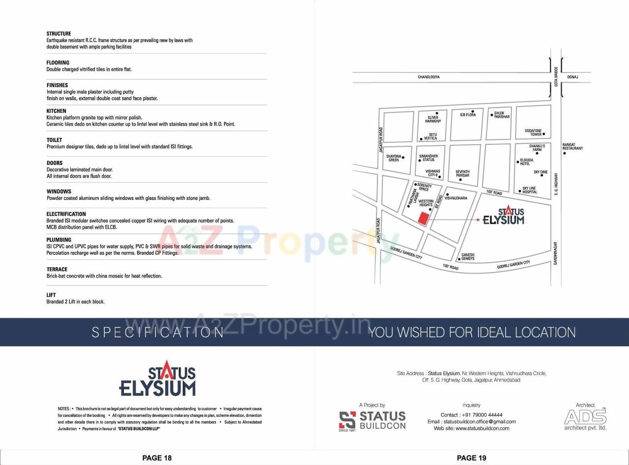  of real estate project Status Elysium located at Jagatpur, Ahmedabad, Gujarat
