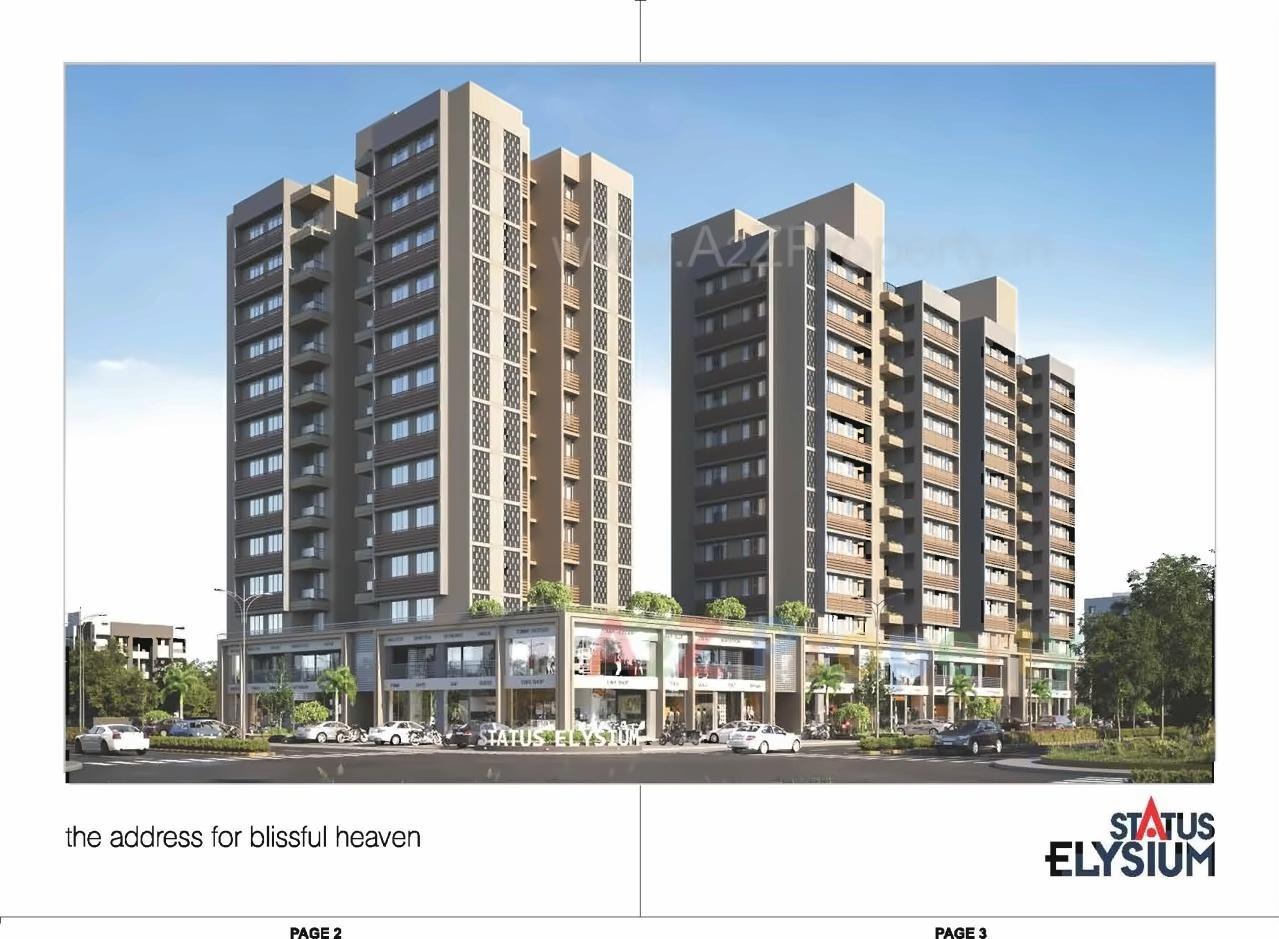 3D Elevation of real estate project Status Elysium located at Jagatpur, Ahmedabad, Gujarat