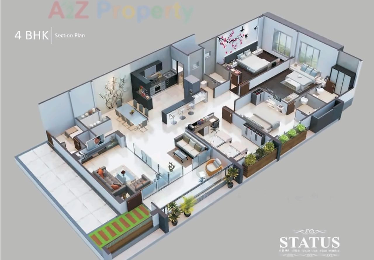 Layout of real estate project Status located at Sola, Ahmedabad, Gujarat