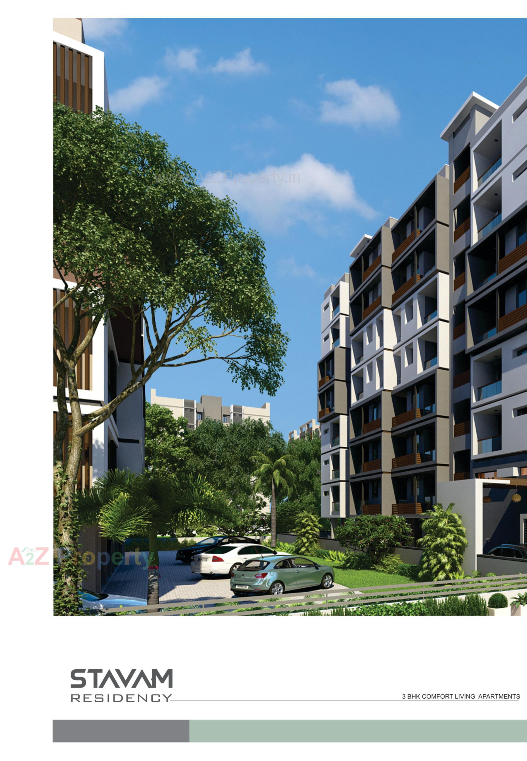 3D Elevation of real estate project Stavam Residency located at Gota, Ahmedabad, Gujarat