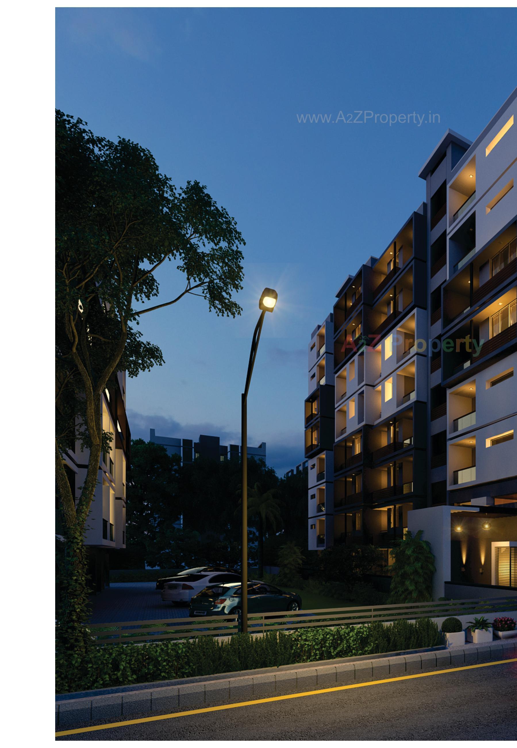 3D Elevation of real estate project Stavam Residency located at Gota, Ahmedabad, Gujarat