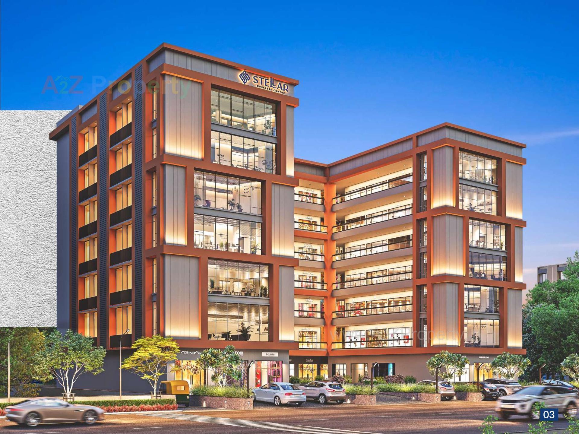 3D Elevation of real estate project Stellar Business Centre located at Naroda, Ahmedabad, Gujarat