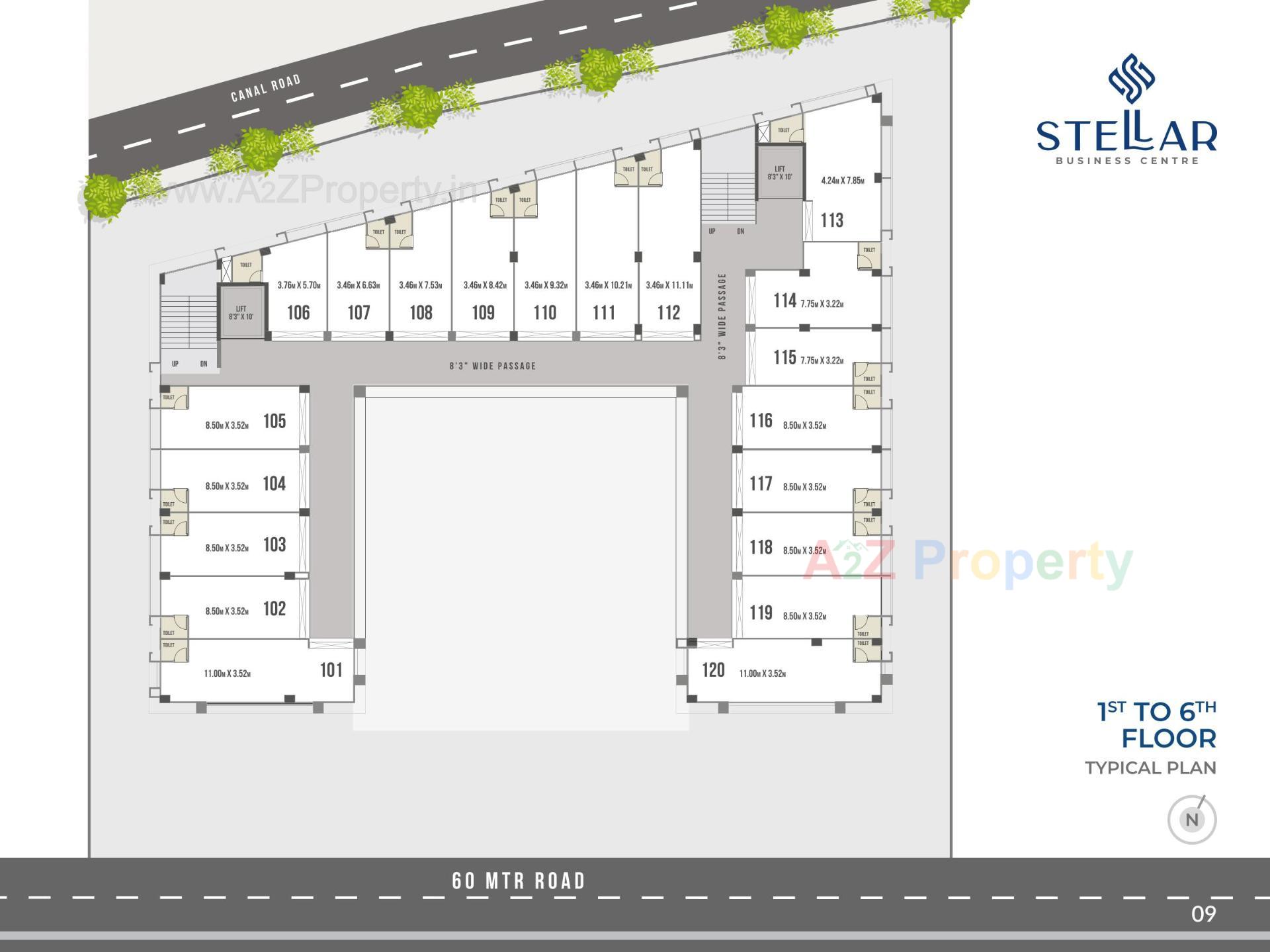 Layout of real estate project Stellar Business Centre located at Naroda, Ahmedabad, Gujarat