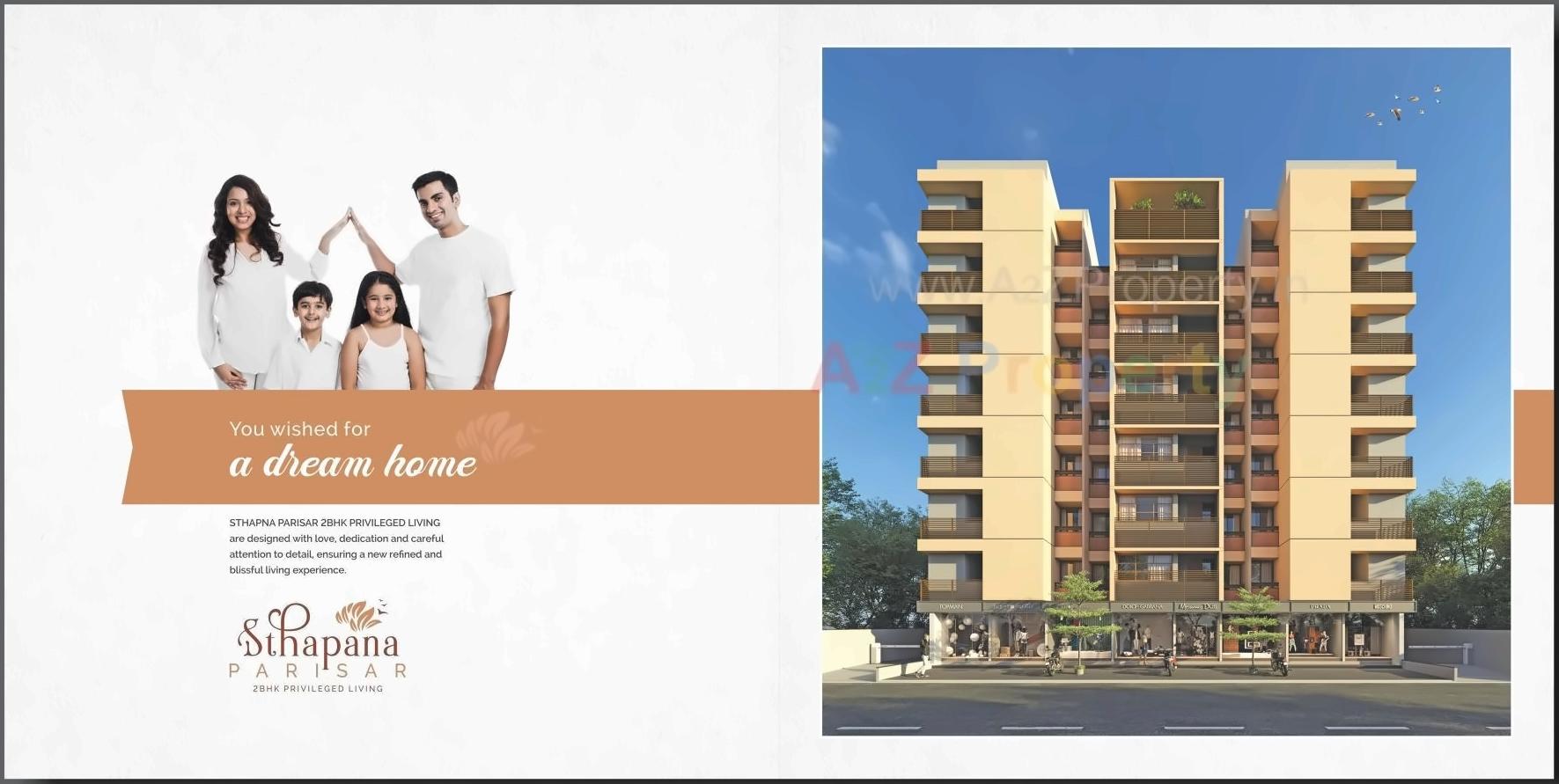 3D Elevation of real estate project Sthapana Parisar located at Chandlodia, Ahmedabad, Gujarat