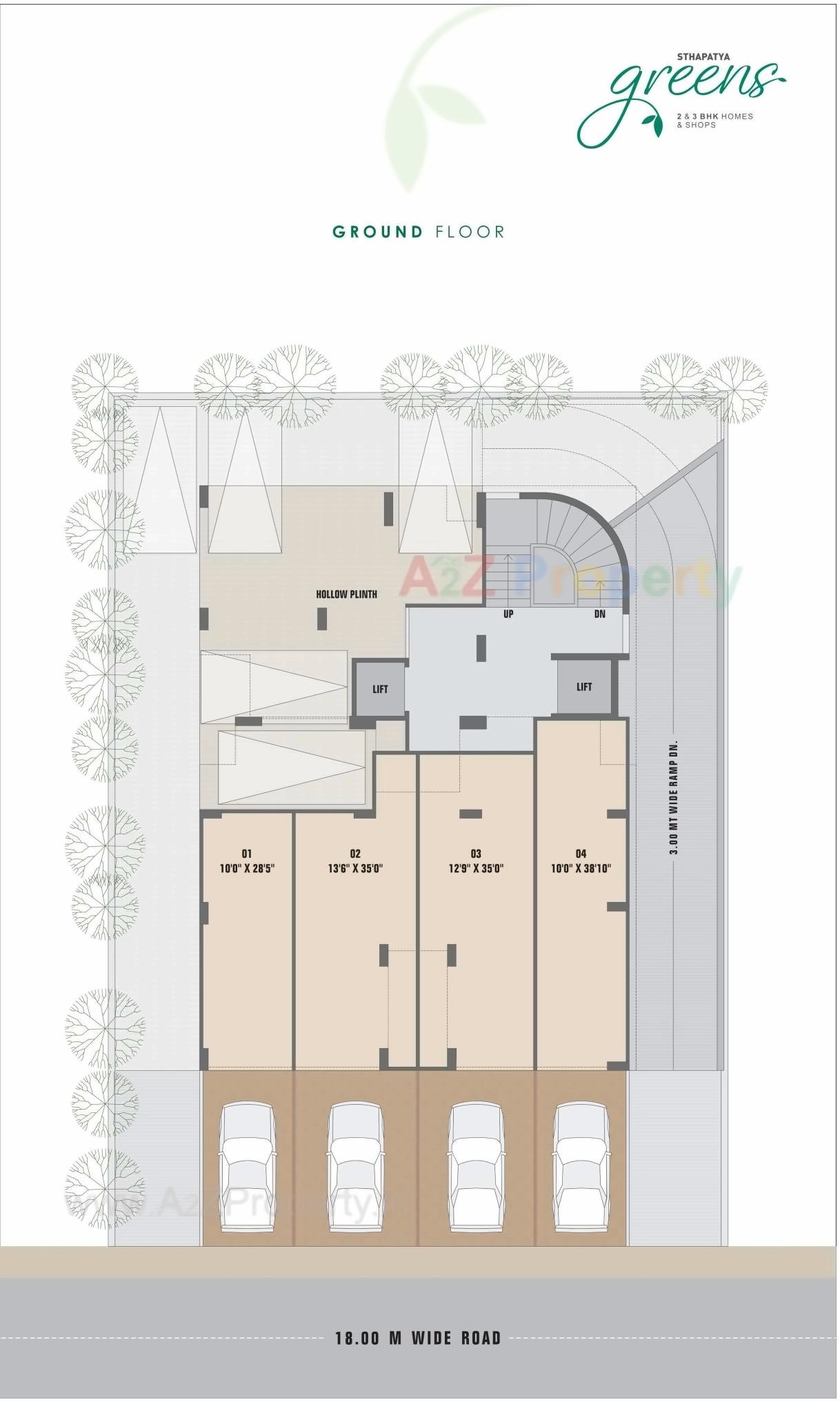 Layout of real estate project Sthapatya Greens located at Bhadaj, Ahmedabad, Gujarat