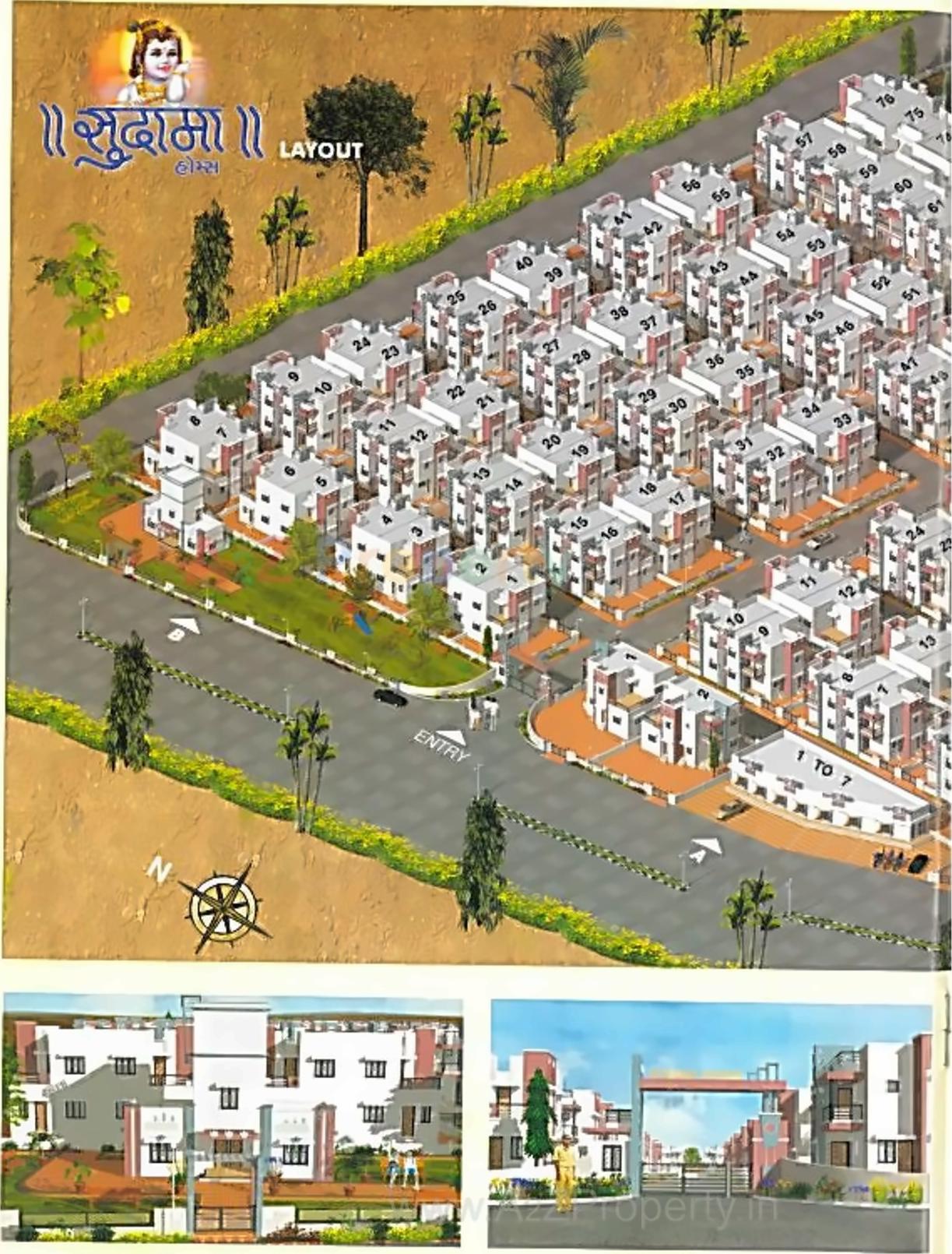 3D Elevation of real estate project Sudama Homes located at Nana-chiloda, Ahmedabad, Gujarat