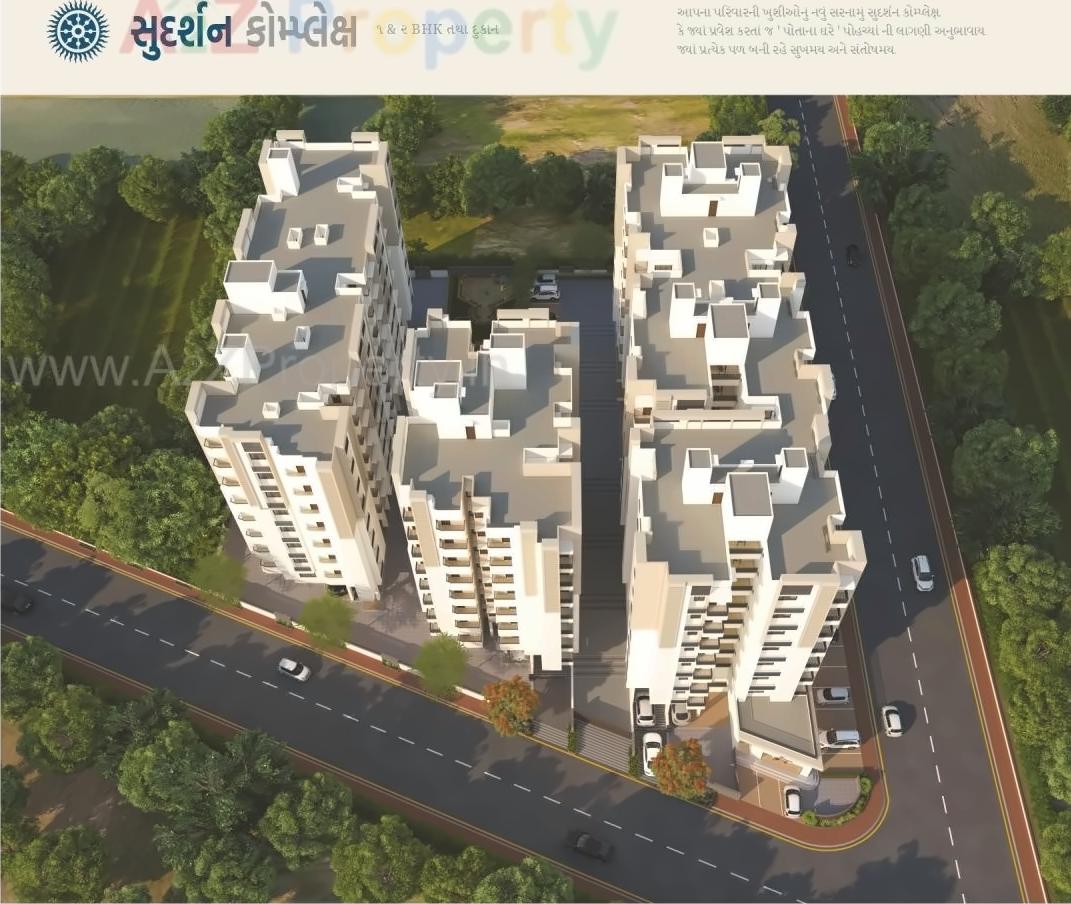 3D Elevation of real estate project Sudarshan Complex located at Ghtlodiya, Ahmedabad, Gujarat