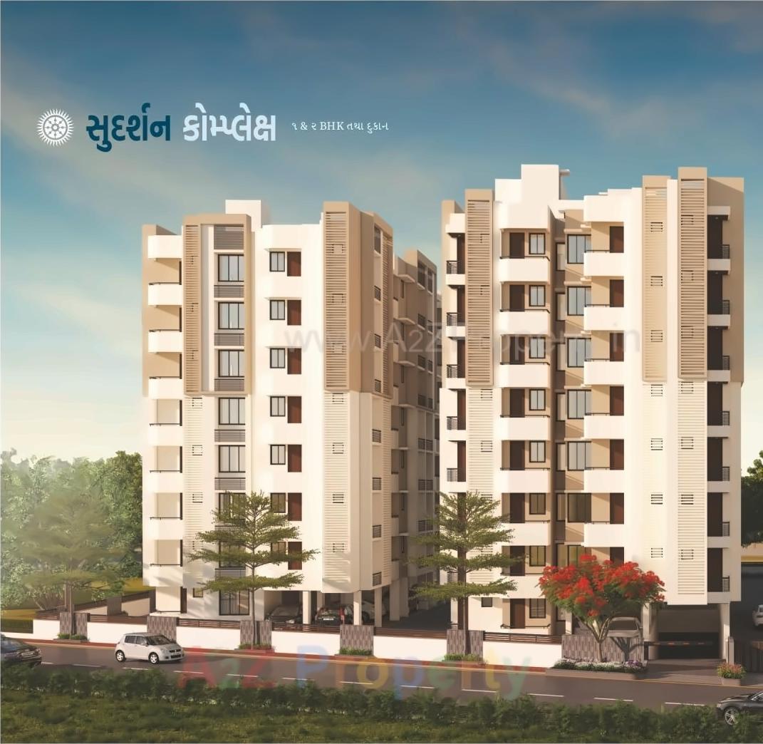 3D Elevation of real estate project Sudarshan Complex located at Ghtlodiya, Ahmedabad, Gujarat