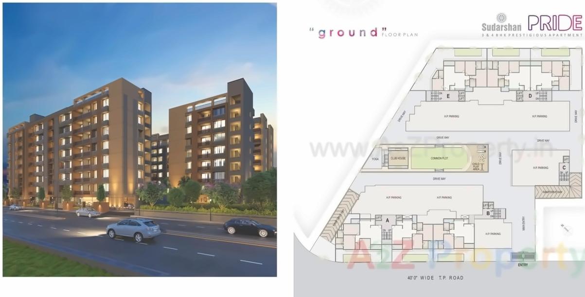 Layout of real estate project Sudarshan Pride located at Sola, Ahmedabad, Gujarat