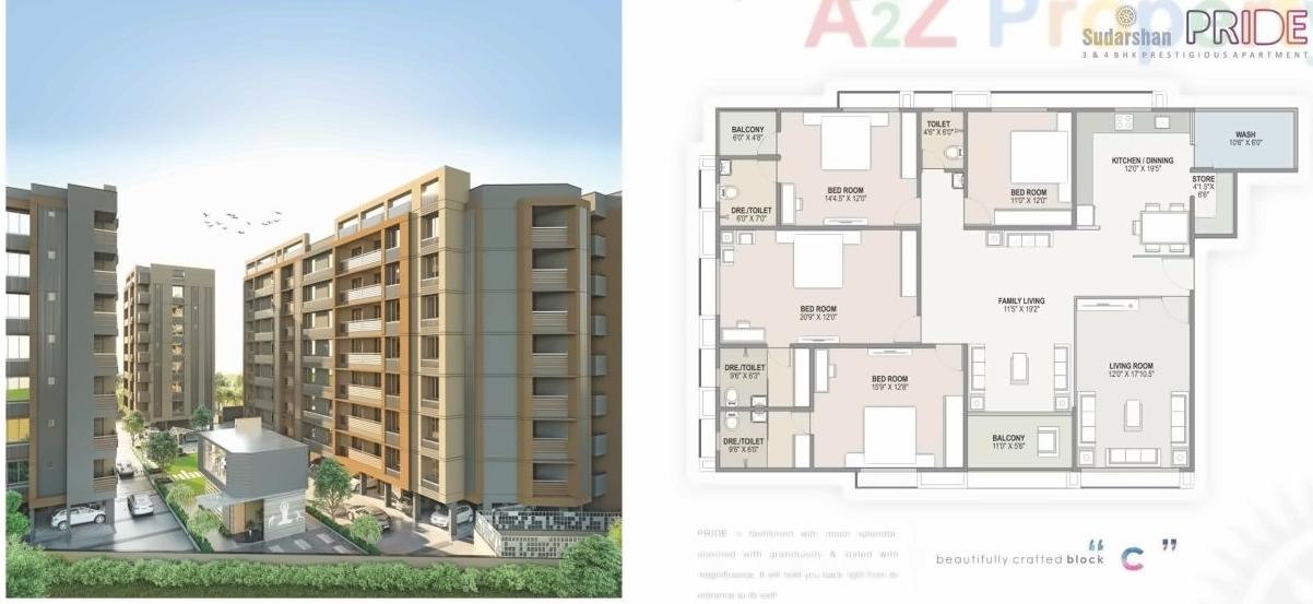 Layout of real estate project Sudarshan Pride located at Sola, Ahmedabad, Gujarat