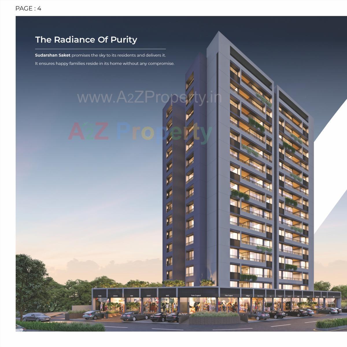 3D Elevation of real estate project Sudarshan Saket located at Chenpur, Ahmedabad, Gujarat