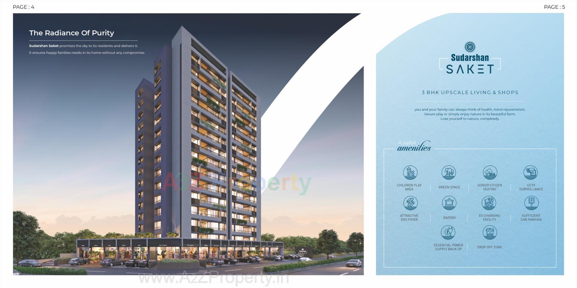 3D Elevation of real estate project Sudarshan Saket located at Chenpur, Ahmedabad, Gujarat