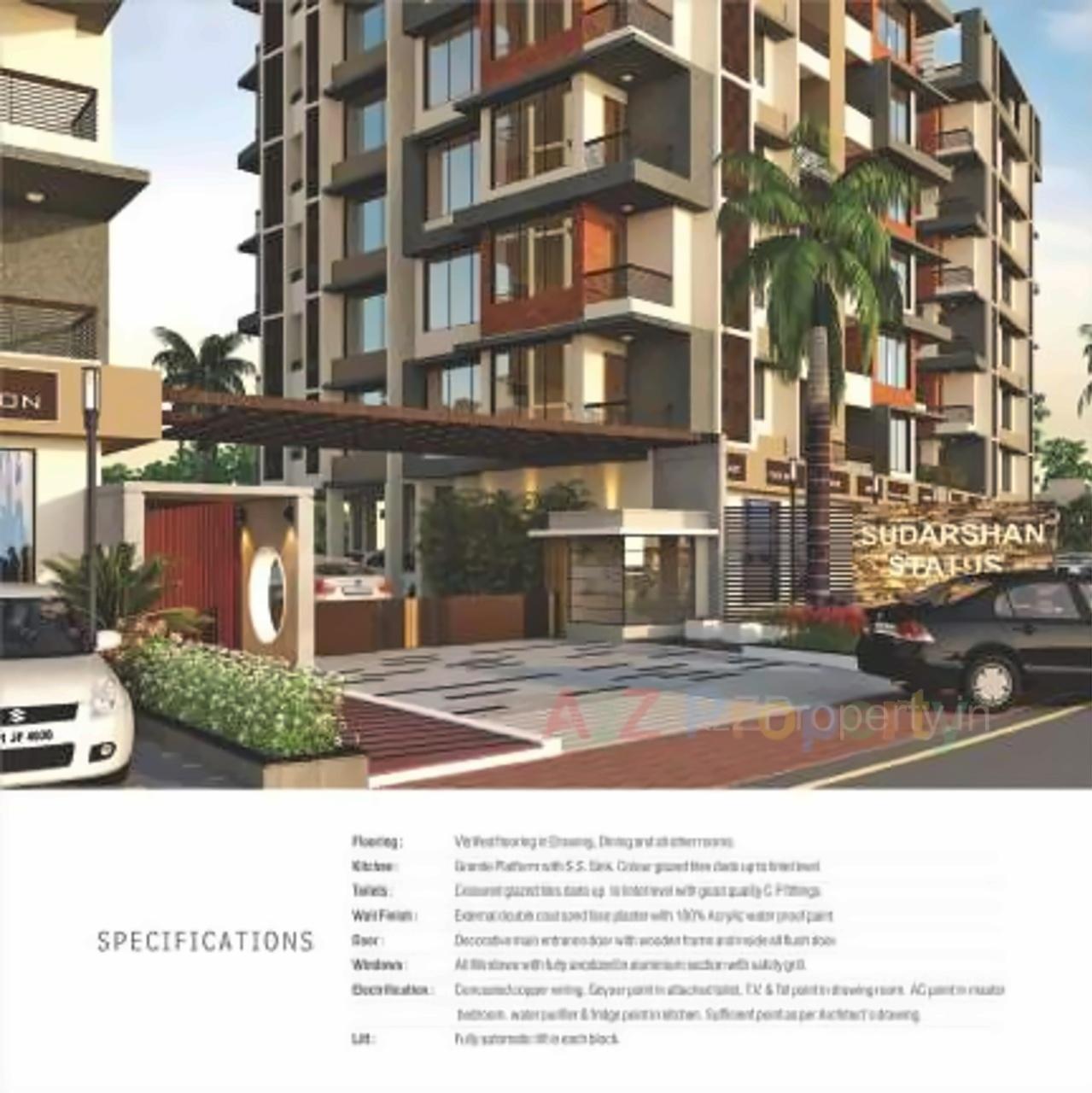 3D Elevation of real estate project Sudarshan Status located at Sola, Ahmedabad, Gujarat
