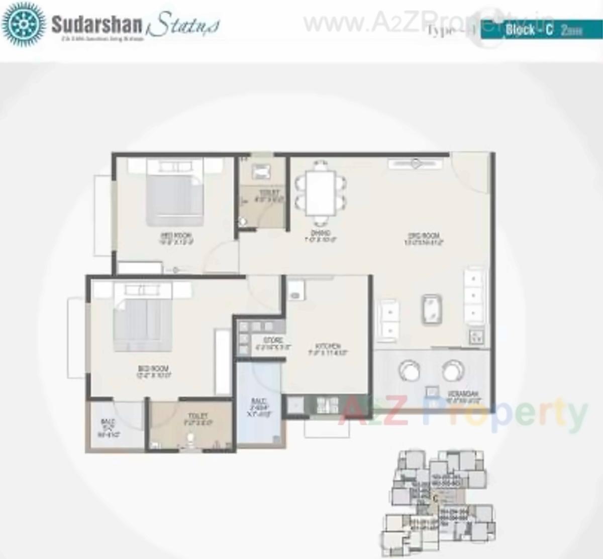 Layout of real estate project Sudarshan Status located at Sola, Ahmedabad, Gujarat