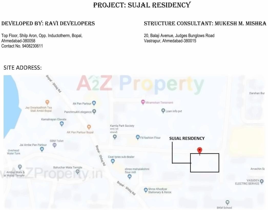  of real estate project Sujal Residency located at Bopal, Ahmedabad, Gujarat